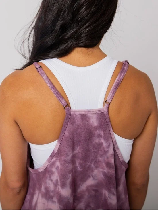 Rags Purple Tie Dye Women's Tank Romper Size Large - Picture 7 of 13